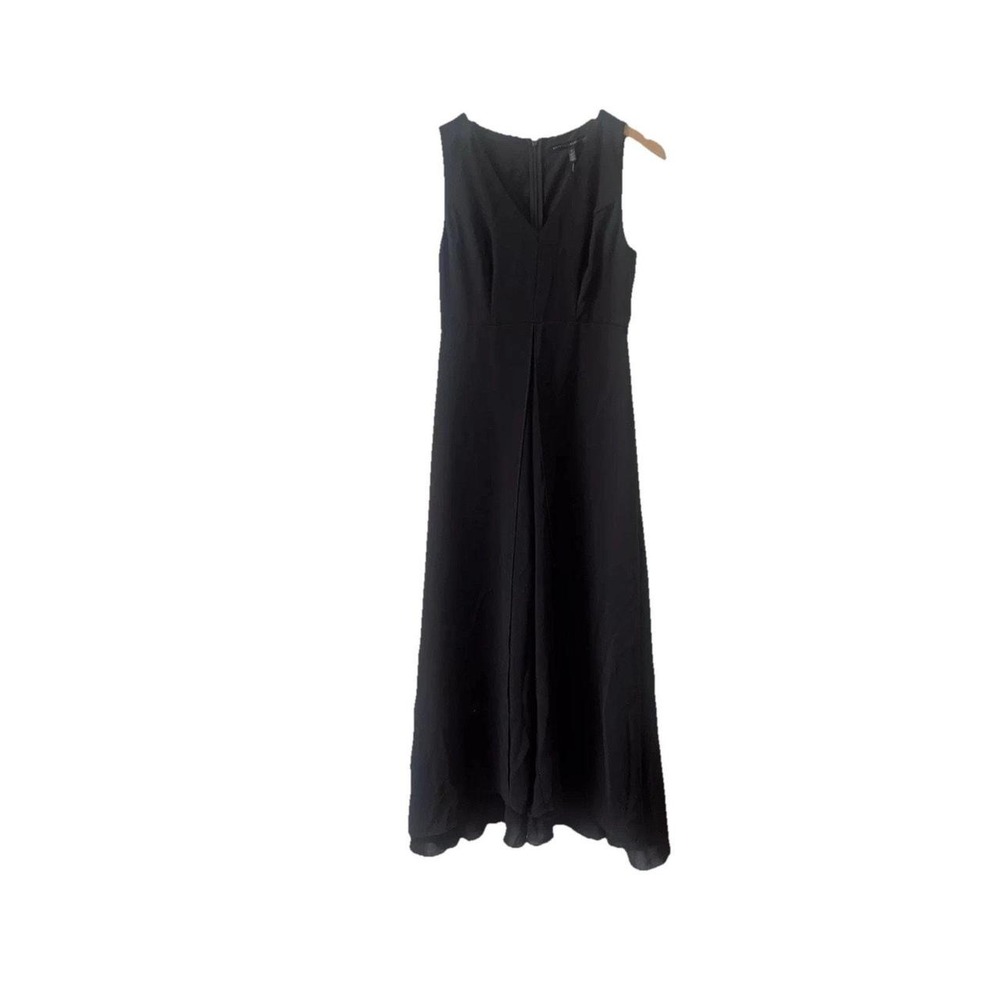 White House Black Market Size 4 NEW $180 Sleeveless Black Skirted Jumpsuit Dress